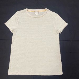 ANTHROPOLOGIE brand cream shimmer shirt (szXS)